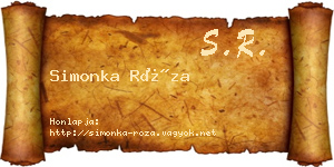 Simonka Róza névjegykártya